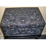 British Colonial Carved Ebony Workbox On Stand Preview
