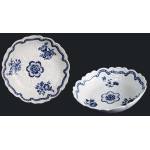 A Fine Pair of First Period Worcester Blue & White Porcelain Junket Dishes in the Junket Dish Floral Pattern Preview