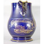 A British Gilt decorated Cobalt Blue Jug commemorating the mining Village of Balnoon Consols. Preview