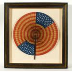 DRAMATIC, CIRCULAR FLAG FAN OF UNCOMMONLY HUGE SIZE, WITH UNUSUAL CONSTRUCTION, MADE IN THE WWI ERA (1917-18): Preview