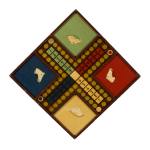 HOMEMADE PARCHEESI GAME BOARD WITH HORSE IMAGES, 1910-1940: Preview