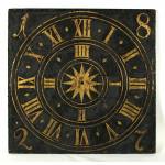 EXCEPTIONAL 1827 GERMAN TOWN CLOCK FACE WITH BLACK PAINT AND GILDED NUMERALS Preview