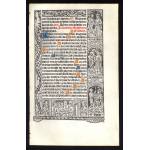 IM-9072: Printed & Hand-Illuminated Book of Hours Leaf  - Master of Anne de Bretagne design Preview